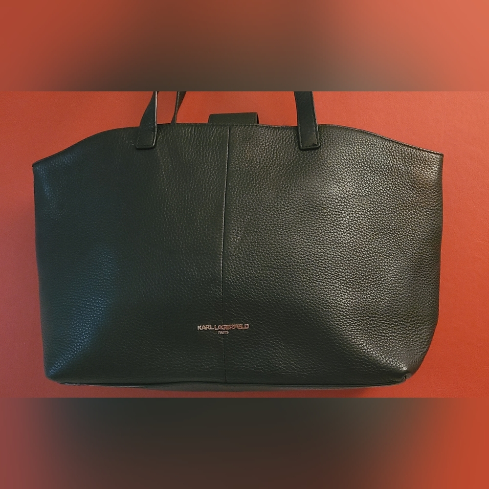 Karl Lagerfeld Tote Bag - Leather w/ Studded Flower (Black), Med, NWOT